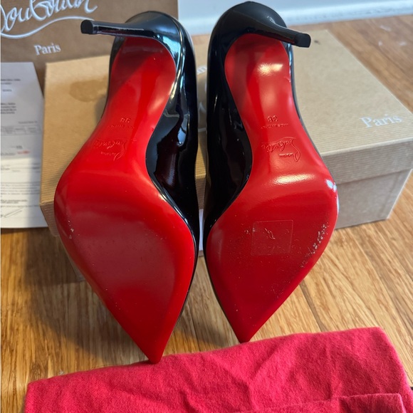 Christian Louboutin Hot Chick 100 Patent Leather Pumps  Black - Picture 2 of 6